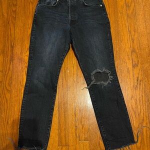 Women’s Dark Distressed Jeans